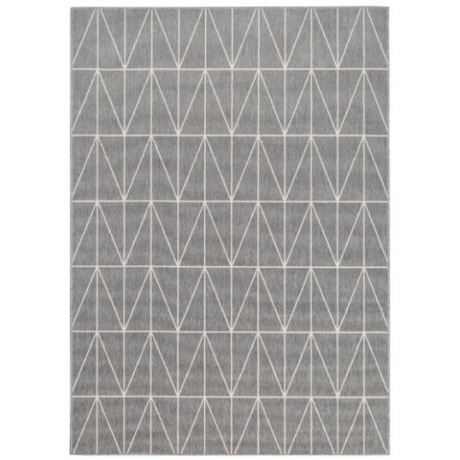 Carpete In & Out Broadway Cinza Desenho Geometrico Triangulos 140x200